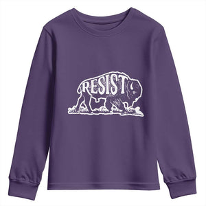 Protect Our National Parks Youth Sweatshirt Bison Wildlife Resist TS02 Purple Print Your Wear