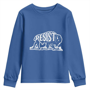Protect Our National Parks Youth Sweatshirt Bison Wildlife Resist TS02 Royal Blue Print Your Wear