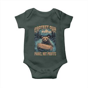 Protect Our National Parks Baby Onesie Parks Not Profits Bear Retro Graphic TS02 Print Your Wear