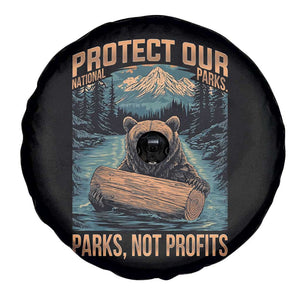 Protect Our National Parks Spare Tire Cover Parks Not Profits Bear Retro Graphic TS02 Print Your Wear