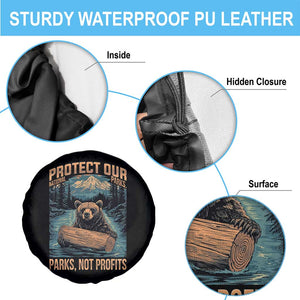 Protect Our National Parks Spare Tire Cover Parks Not Profits Bear Retro Graphic TS02 Print Your Wear