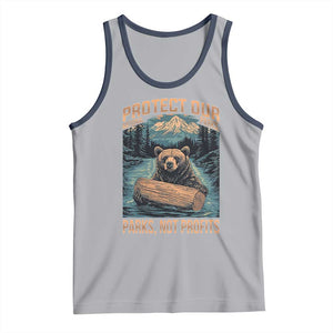 Protect Our National Parks Tank Top Parks Not Profits Bear Retro Graphic TS02 Athletic Heather Navy Print Your Wear