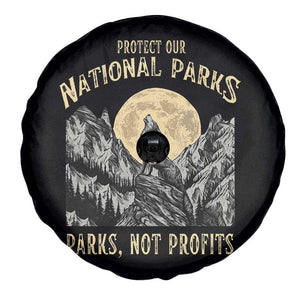 Protect Our National Parks Spare Tire Cover Parks Not Profits Wolf Retro Graphic TS02 Print Your Wear