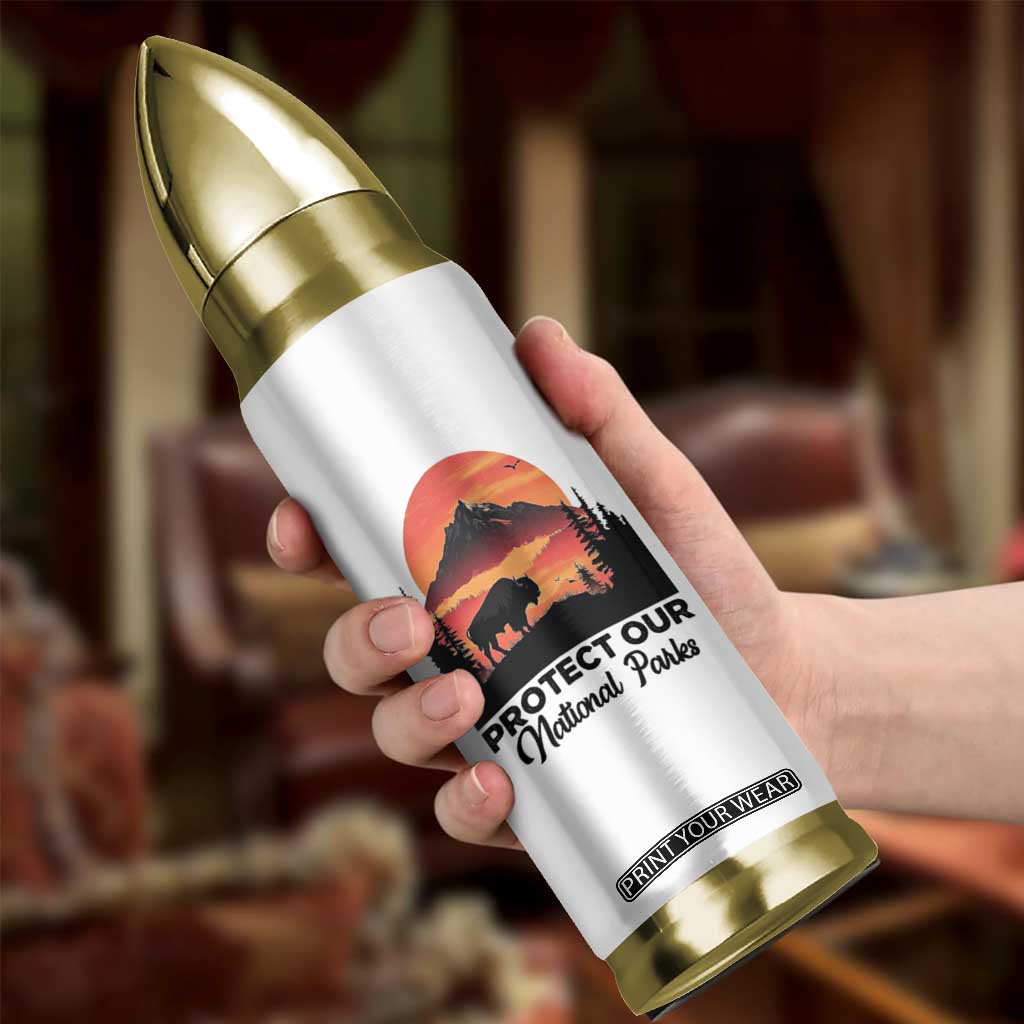 Protect Our National Parks Bullet Tumbler Bison Buffalo Vintage Graphic TS02 Print Your Wear
