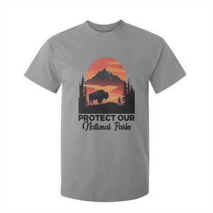 Protect Our National Parks T Shirt For Kid Bison Buffalo Vintage Graphic TS02 Sport Gray Print Your Wear