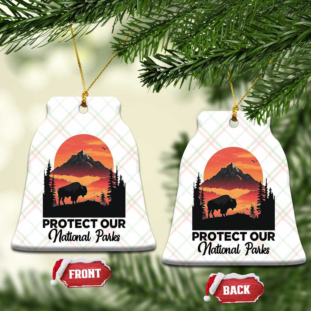 Protect Our National Parks Ceramic Ornament Bison Buffalo Vintage Graphic TS02 Print Your Wear