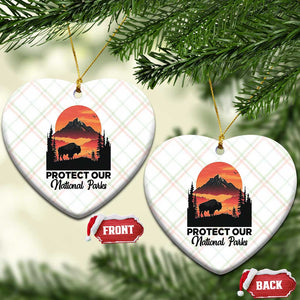 Protect Our National Parks Ceramic Ornament Bison Buffalo Vintage Graphic TS02 Print Your Wear
