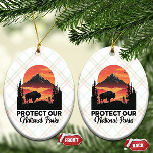 Protect Our National Parks Ceramic Ornament Bison Buffalo Vintage Graphic TS02 Print Your Wear