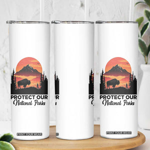 Protect Our National Parks Skinny Tumbler Bison Buffalo Vintage Graphic TS02 Print Your Wear