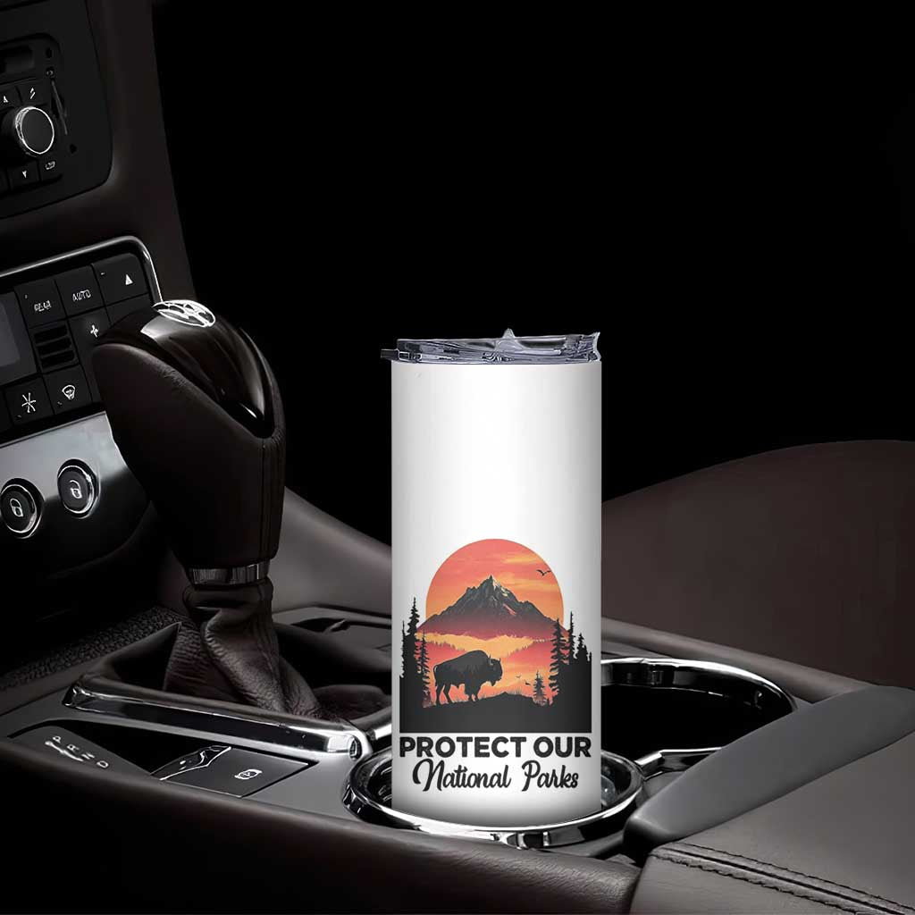 Protect Our National Parks Skinny Tumbler Bison Buffalo Vintage Graphic TS02 Print Your Wear