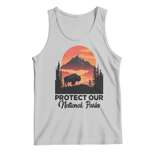 Protect Our National Parks Tank Top Bison Buffalo Vintage Graphic TS02 Ash Print Your Wear