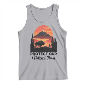 Protect Our National Parks Tank Top Bison Buffalo Vintage Graphic TS02 Athletic Heather Print Your Wear