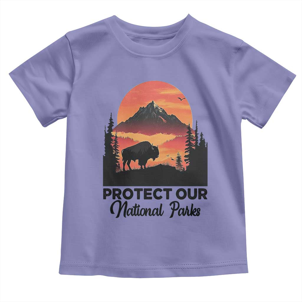 Protect Our National Parks Toddler T Shirt Bison Buffalo Vintage Graphic TS02 Violet Print Your Wear