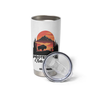 Protect Our National Parks Tumbler Cup Bison Buffalo Vintage Graphic TS02 Print Your Wear