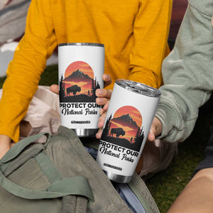 Protect Our National Parks Tumbler Cup Bison Buffalo Vintage Graphic TS02 Print Your Wear