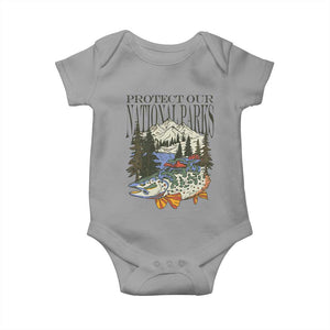 Protect Our National Parks Baby Onesie Wildlife Fishing Outdoor Adventure Retro TS02 Sport Gray Print Your Wear