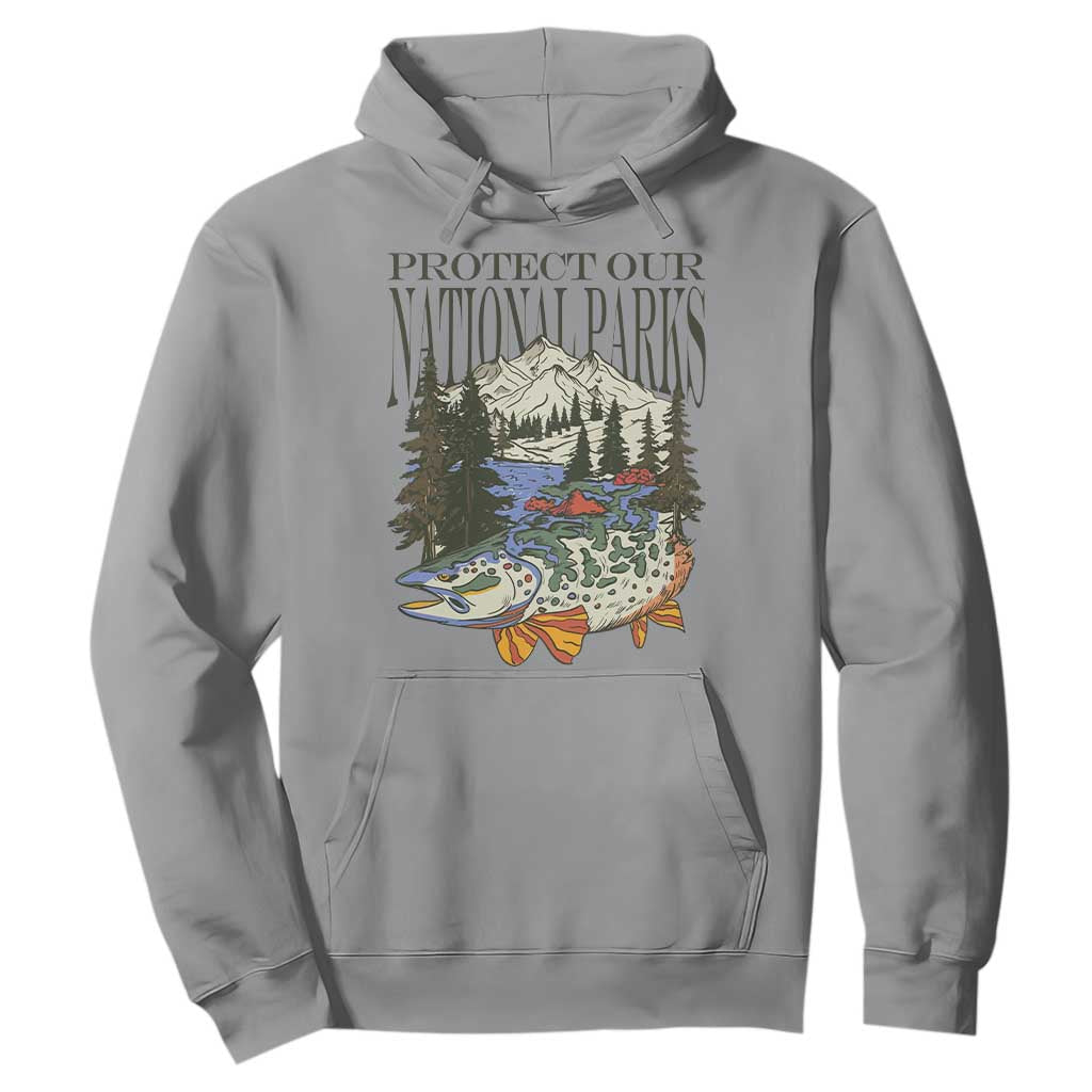 Protect Our National Parks Hoodie Wildlife Fishing Outdoor Adventure Retro TS02 Sport Gray Print Your Wear