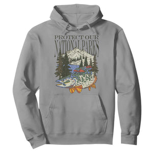 Protect Our National Parks Hoodie Wildlife Fishing Outdoor Adventure Retro TS02 Sport Gray Print Your Wear
