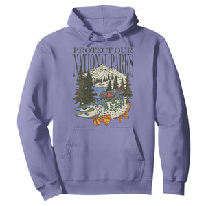 Protect Our National Parks Hoodie Wildlife Fishing Outdoor Adventure Retro TS02 Violet Print Your Wear