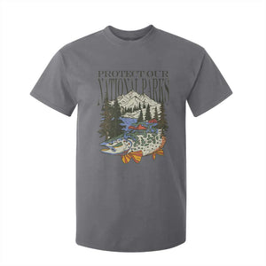 Protect Our National Parks T Shirt For Kid Wildlife Fishing Outdoor Adventure Retro TS02 Charcoal Print Your Wear