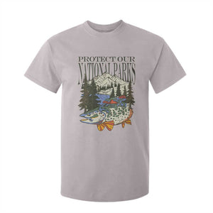 Protect Our National Parks T Shirt For Kid Wildlife Fishing Outdoor Adventure Retro TS02 Ice Gray Print Your Wear
