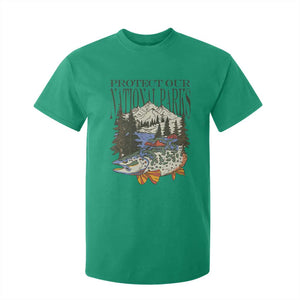 Protect Our National Parks T Shirt For Kid Wildlife Fishing Outdoor Adventure Retro TS02 Irish Green Print Your Wear