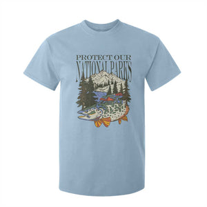 Protect Our National Parks T Shirt For Kid Wildlife Fishing Outdoor Adventure Retro TS02 Light Blue Print Your Wear
