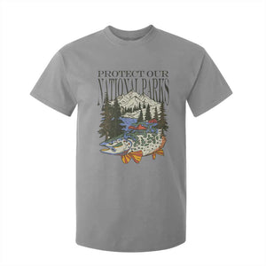 Protect Our National Parks T Shirt For Kid Wildlife Fishing Outdoor Adventure Retro TS02 Sport Gray Print Your Wear