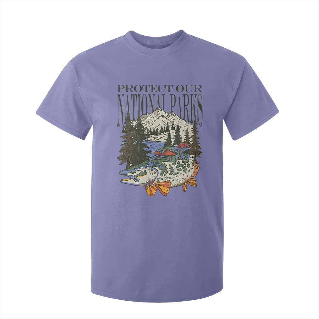 Protect Our National Parks T Shirt For Kid Wildlife Fishing Outdoor Adventure Retro TS02 Violet Print Your Wear