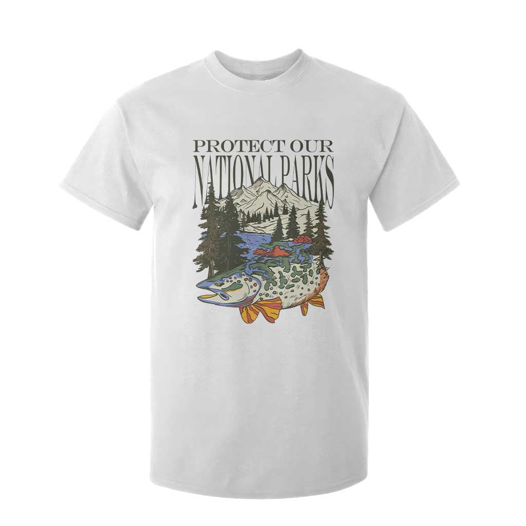 Protect Our National Parks T Shirt For Kid Wildlife Fishing Outdoor Adventure Retro TS02 White Print Your Wear