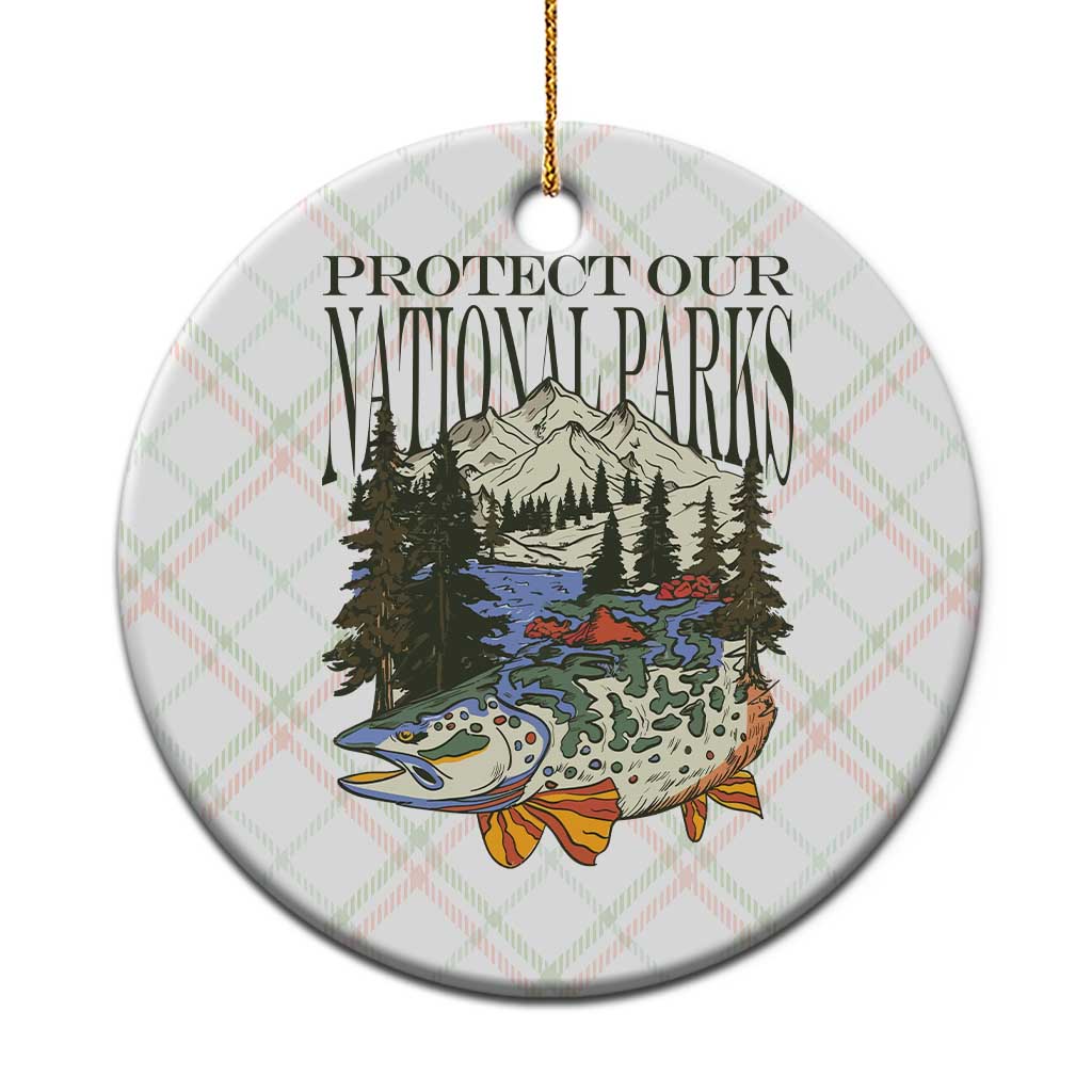 Protect Our National Parks Ceramic Ornament Wildlife Fishing Outdoor Adventure Retro TS02 1pc Christmas Plaid Print Your Wear