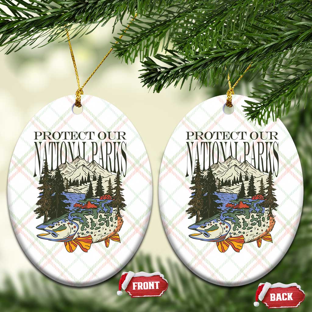 Protect Our National Parks Ceramic Ornament Wildlife Fishing Outdoor Adventure Retro TS02 Print Your Wear