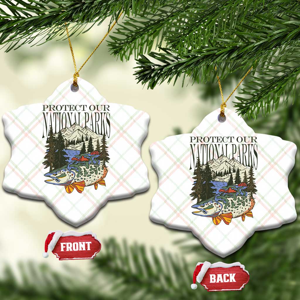 Protect Our National Parks Ceramic Ornament Wildlife Fishing Outdoor Adventure Retro TS02 Print Your Wear