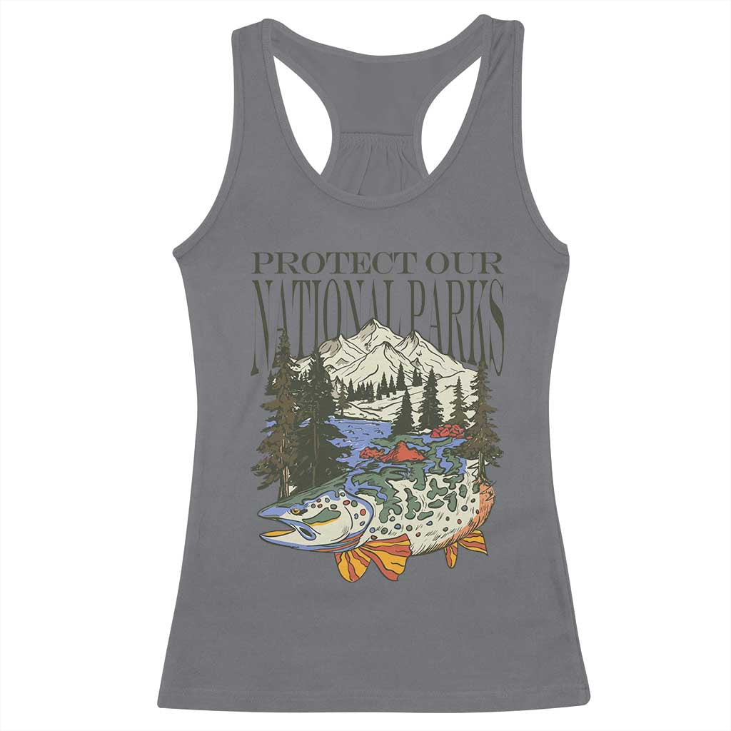 Protect Our National Parks Racerback Tank Top Wildlife Fishing Outdoor Adventure Retro TS02 Charcoal Print Your Wear