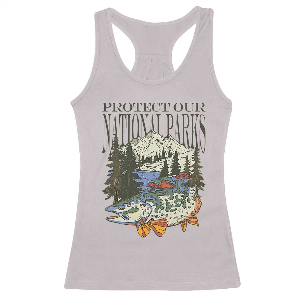 Protect Our National Parks Racerback Tank Top Wildlife Fishing Outdoor Adventure Retro TS02 Ice Gray Print Your Wear