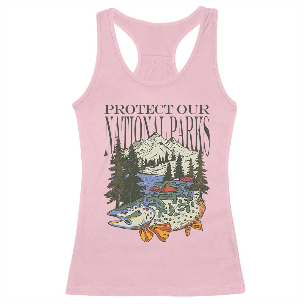 Protect Our National Parks Racerback Tank Top Wildlife Fishing Outdoor Adventure Retro TS02 Light Pink Print Your Wear