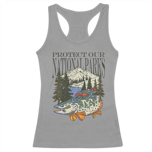Protect Our National Parks Racerback Tank Top Wildlife Fishing Outdoor Adventure Retro TS02 Sport Gray Print Your Wear