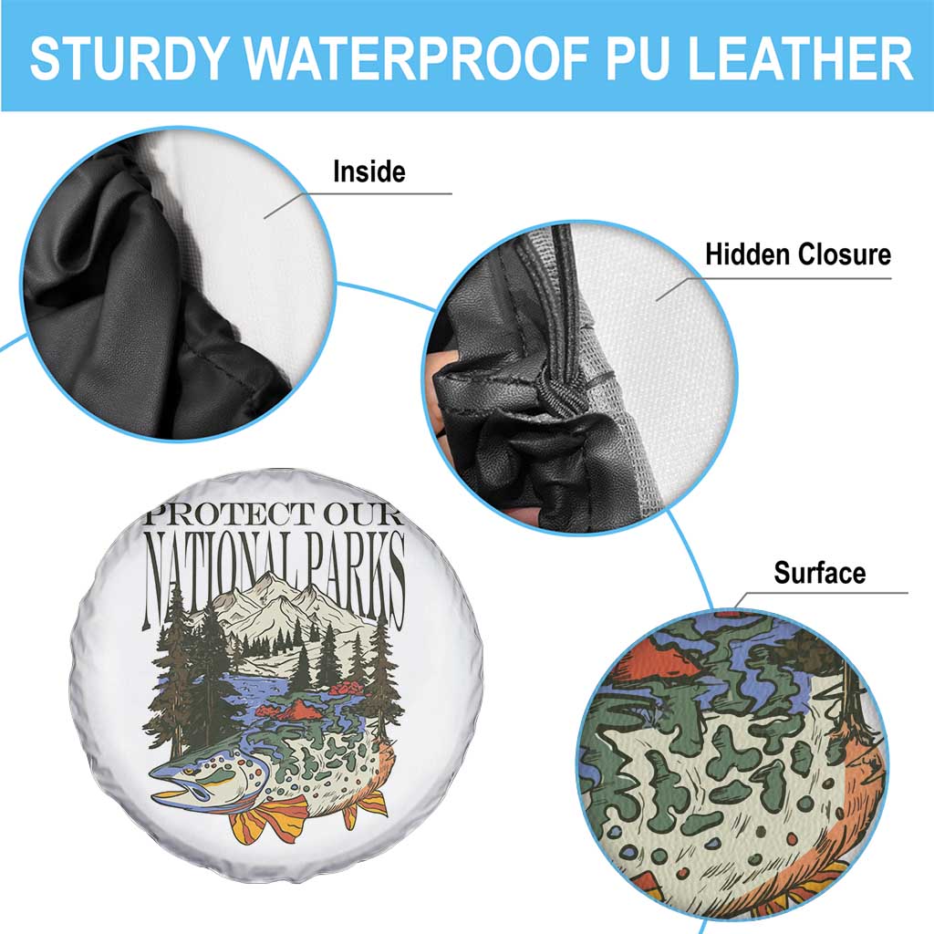 Protect Our National Parks Spare Tire Cover Wildlife Fishing Outdoor Adventure Retro TS02 Print Your Wear