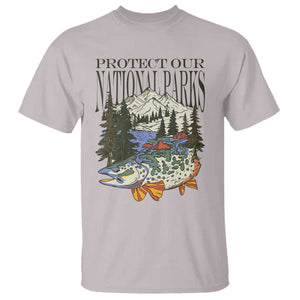 Protect Our National Parks T Shirt Wildlife Fishing Outdoor Adventure Retro TS02 Ice Gray Print Your Wear