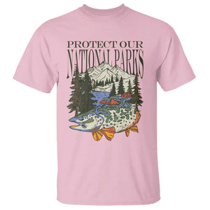 Protect Our National Parks T Shirt Wildlife Fishing Outdoor Adventure Retro TS02 Light Pink Print Your Wear