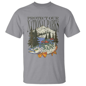 Protect Our National Parks T Shirt Wildlife Fishing Outdoor Adventure Retro TS02 Sport Gray Print Your Wear