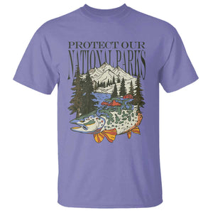 Protect Our National Parks T Shirt Wildlife Fishing Outdoor Adventure Retro TS02 Violet Print Your Wear