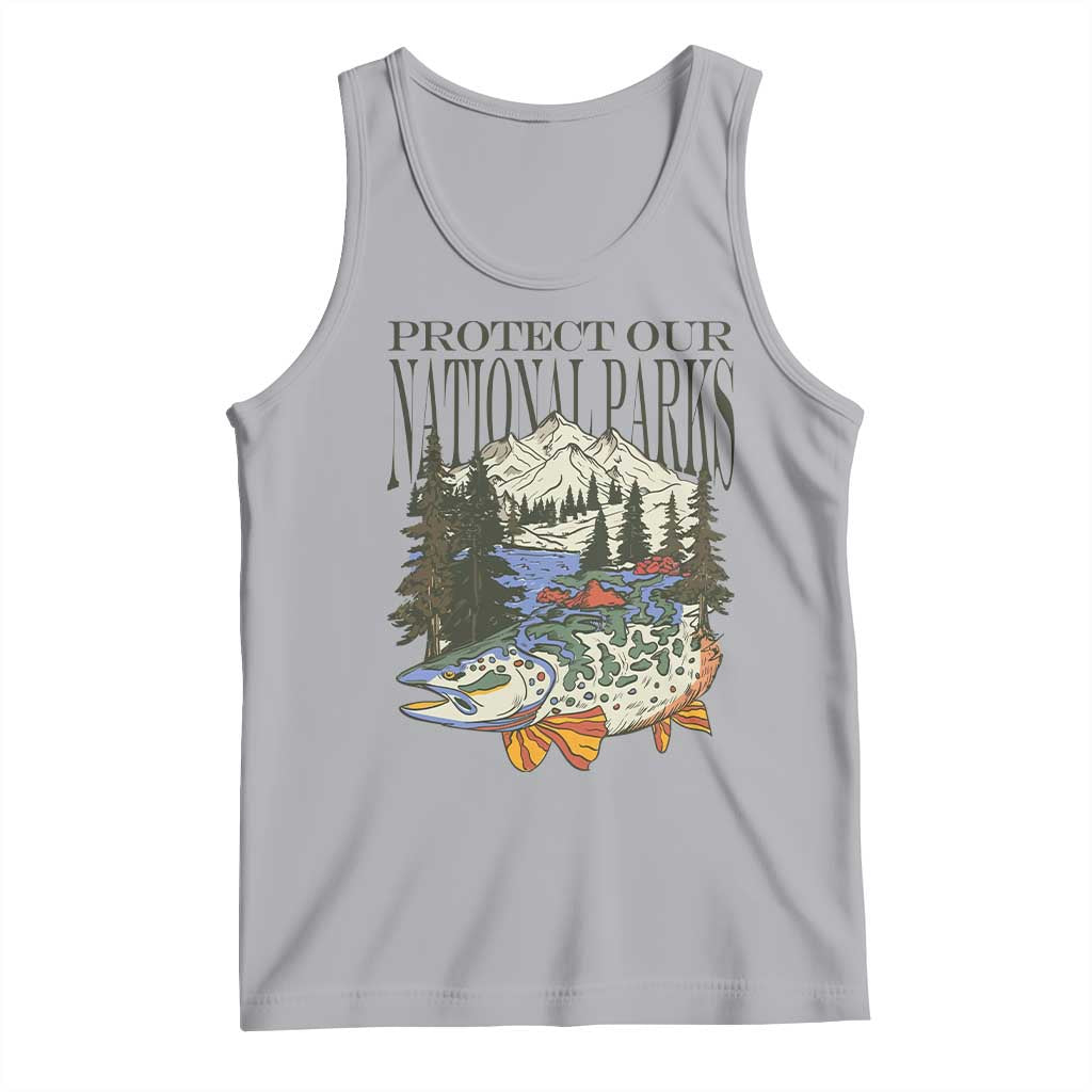Protect Our National Parks Tank Top Wildlife Fishing Outdoor Adventure Retro TS02 Athletic Heather Print Your Wear
