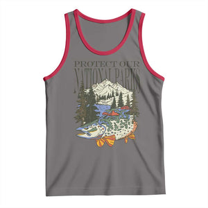 Protect Our National Parks Tank Top Wildlife Fishing Outdoor Adventure Retro TS02 Deep Heather Red Print Your Wear