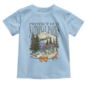 Protect Our National Parks Toddler T Shirt Wildlife Fishing Outdoor Adventure Retro TS02 Light Blue Print Your Wear