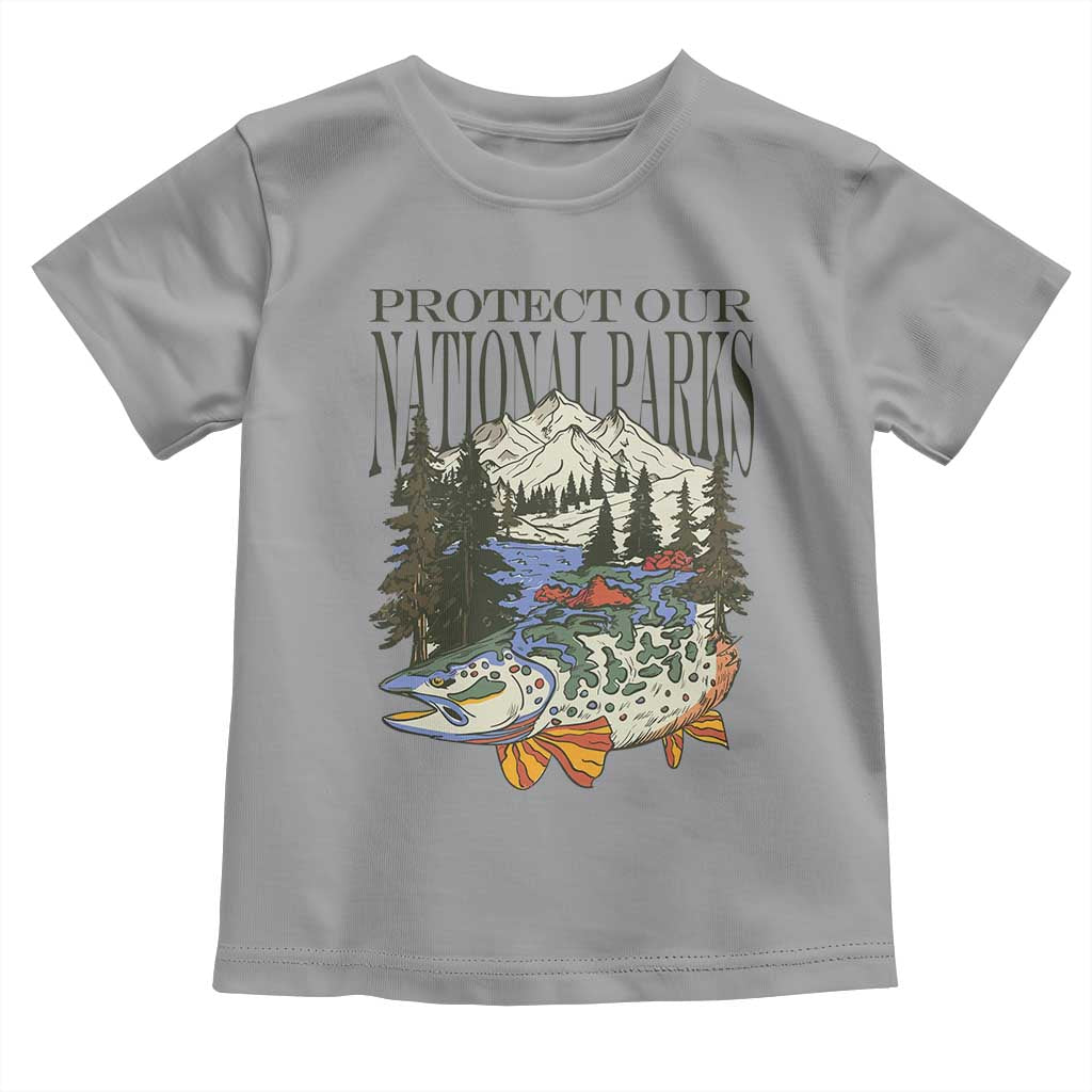 Protect Our National Parks Toddler T Shirt Wildlife Fishing Outdoor Adventure Retro TS02 Sport Gray Print Your Wear