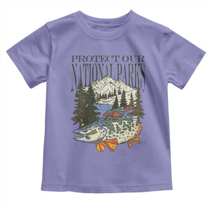 Protect Our National Parks Toddler T Shirt Wildlife Fishing Outdoor Adventure Retro TS02 Violet Print Your Wear