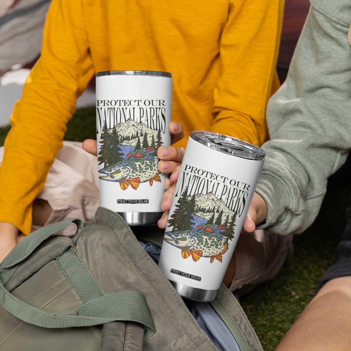 Protect Our National Parks Tumbler Cup Wildlife Fishing Outdoor Adventure Retro TS02 Print Your Wear