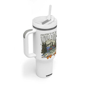 Protect Our National Parks Tumbler With Handle Wildlife Fishing Outdoor Adventure Retro TS02 Print Your Wear