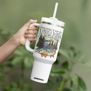 Protect Our National Parks Tumbler With Handle Wildlife Fishing Outdoor Adventure Retro TS02 Print Your Wear
